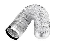 Conducto de aire telescópico de aluminio de doble capa plateado de 80 mm, conducto de ventilación de aluminio de 1,5/2/3/4/5 m for campana extractora, baño y cuarto de cultivo hidropónico.(8cmx2m)
