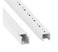 Conducto de cableado Habengut (con Orificio de Montaje en Tierra) 40x40 mm de PVC, Color: Blanco, Longitud 1 m