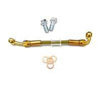 Conducto de Freno Manguera De Aceite para Motocicleta 28° A 90° con Banjo Giratorio 360 Grados, Accesorios para Tubería Freno Trenzada Acero Inoxidable(190cm)