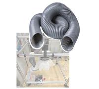 Conducto de PVC flexible gris con refuerzo de alambre de acero, utilizado for eliminación de polvo industrial y ventilación al vacío(7cm/2.76in)