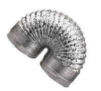 Conducto de ventilación flexible de aluminio de 80-300 mm con abrazaderas for extractor de baño y cocina de 2-5 m de longitud.(4m,120mm)