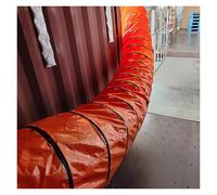 Conducto ventilación PVC flexible naranja, manguera ignífuga, cuerda ajustable, anillo D acero, alto flujo para túnel industrial, granja, sótano(350mmx5m)