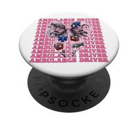 Conductor de Ambulancia Primer Responsable Paramédico Chica Coqueta PopSockets PopGrip Adhesivo