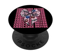 Conductor de ambulancia Primer Responsable Paramédico Chica Coqueta PopSockets PopGrip Adhesivo