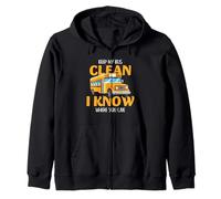Conductor De Autobús Escolar Autobús Limpio Regla Humor Cita Estilo Retro Sudadera con Capucha
