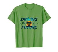 Conductor de autobús Escolar conduciendo el Futuro Cita inspiradora Camiseta, Hombre, Hierba, 3XL