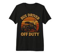 Conductor de autobús Fuera de Servicio último día Escuela Retro Puesta de Sol Estilo años 70 Camiseta Premium