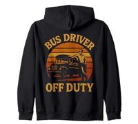 Conductor de autobús Fuera de Servicio último día Escuela Retro Puesta de Sol Estilo años 70 Sudadera con Capucha