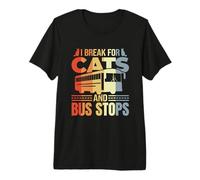Conductor de Autobús Gato Broma Transporte Escolar Camiseta Premium