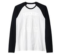 Conductor de camión patriótico estadounidense Mapa de EE. UU. Camiones diésel Camiseta Manga Raglan