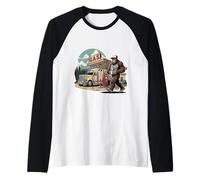 Conductor de camión Sasquatch Trucker Trucker Truckie Vintage Gas Camiseta Manga Raglan
