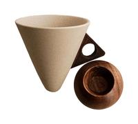 Cone Coffee Mug - Classic Hot Cup, Tea Cups with Heat Resistant Ceramic and Wooden Base, Stylish Mug for Cocoa Sipping, Home Mugs, Drink Cup for Kitchen, Restaurant and Coffee Service
