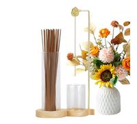Cone Incense Holder - Incense Burner Holder with Glass Ash Catcher 2-In-1 Meditation Decor 11.02x6.02 Inches | For Women Home Office Bedroom Living Room Meditation Yoga SPA