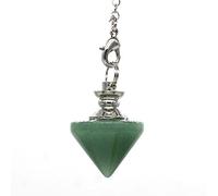Cone Shape Pendulum Natural Stone Pink Purple Crystal Quartz Pendulums for Divination Dowsing-Green Aventurine