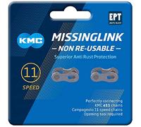 KMC 11 Speed EPT MissingLink Enlace de unión, Unisex, Plateado Oscuro, 2 Pares