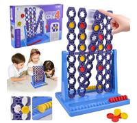 Conecta 4 Juego Clásico de Mesa - Cuatro en Raya Educativo y Portátil para Niños - Estrategia para 2 Jugadores de Viaje