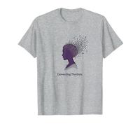 Conectando los Puntos: Silueta de Perfil artístico Camiseta, Hombre, Gris Jaspeado, S