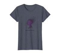 Conectando los Puntos: Silueta de Perfil artístico Camiseta, Mujer, Azul Jaspeado, XXL