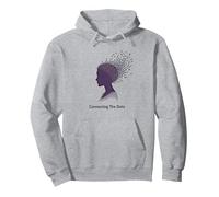 Conectando los Puntos: Silueta de Perfil artístico Sudadera con Capucha, Unisex para Adultos, Gris Jaspeado, XL