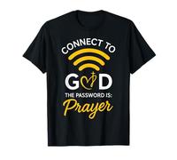 Conectarse con Dios La contraseña es oración Fe Cristiana Camiseta
