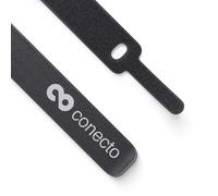 Conecto, 100 piezas bridas reutilizables con velcro, juego de 100 bridas, negro