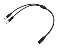 conecto, adaptador de conector cilíndrico, divisor en Y, enchufe de 1 x 5,5 x 2,1 mm a 2 x 5,5 x 2,1 mm, 40 cm, negro