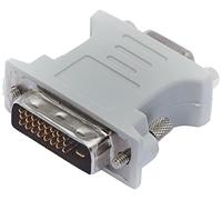 conecto Adaptador de monitor analógico CC20103 para monitor DVI-D macho VGA hembra (24+1 polos macho/15 polos), gris