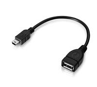 conecto Adaptador OTG, Conector Mini USB a Toma USB-A, 15 cm, Negro