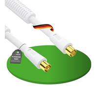 conecto Cable de Antena Sat Cable coaxial Cable de satélite TV 20,0m 4-Fold blindado IEC Enchufe con ferritas, para HDTV, Receptor, satélite, Dab, Radio, Blanco