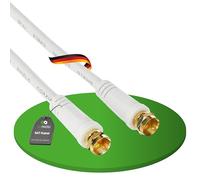 conecto Cable de Antena Sat Cable coaxial Cable satélite TV 5,00m 4-Fold blindado F-Conector, para HDTV, Receptor, satélite, Dab, Radio, Blanco