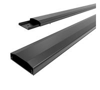 conecto Canaleta de cableado de plástico con 3X 30cm Cinta Adhesiva 3M como Accesorio, 1,00m, Blanco