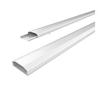 conecto Canaleta de cableado de plástico con 3X 30cm Cinta Adhesiva 3M como Accesorio, 1,00m, Negro