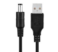 conecto CC20035 Cable de carga de bajo voltaje (5,5x2,1mm) (enchufe USB-A macho a DC), 0,60m, negro