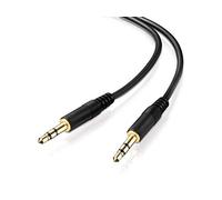conecto CC20087 Cable de Audio estéreo (Conector de 3,5 mm a Conector de 3,5 mm), Conector enchapado en Oro, 0,30m, Negro