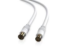 Conecto Cc50038 Hq Tv Cable De Antena Cable De Conexión - Para Dvb-C, Dvb-T/T2 - 4 K Uhd 1080P Full Hd Hdtv 3D - (Cable Coaxial, Tv - Conector De Tv Hembra, Doble Blindaje, Conectores Dorados), 3.00m