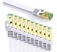 conecto CC50442 Cable de red Ethernet RJ45 (S / FTP, PIMF, CCA AWG26 / 7), con cable bruto Cat7, 3,00m (10+1 gratis), blanco