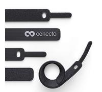 conecto CC50557 Bridas con lazo para la gestión de Cables, Juego de 10, negro