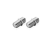 conecto Conector F, Acoplamiento F, Conector Hembra F a Conector Hembra F, Adaptador para prolongar Cable de Antena/Cable coaxial, Juego de 2