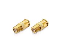 conecto Conector F, Acoplamiento F, Enchufe F rápido a Toma F, Adaptador para Extender Cable de Antena/Cable coaxial, Chapado en Oro, Juego de 2