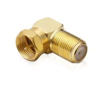 conecto Conector F, Adaptador de ángulo de 90°, Conector F a Conector Hembra F, Adaptador para Conexiones de Cable de Antena en ángulo, Chapado en Oro