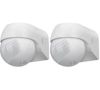 conecto Detector de Movimiento por Infrarrojos, Montaje en Superficie, ángulo de detección 180°, Montaje Interior y Exterior, IP44, Blanco (Paquete de 2)