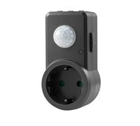 conecto Detector de movimiento por infrarrojos para enchufe interior, LED, 120°, IP20, sensor crepuscular (1 unidad), antracita