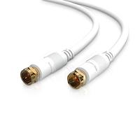 conecto HQ Sat Cable de Antena satélite Cable de conexión de Cable - para DVB-S/S2 - 4 K UHD 1080P Full HD HDTV 3D - (Cable Coaxial, Conectores F - Conector F, Doble blindaje, Conectores Dorados)