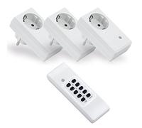 conecto [Nuevo]® Kit de enchufes de control remoto, 2 enchufes de control remoto y 1 control remoto, 1100 vatios, blanco