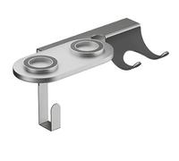 conecto soporte de pared para secador de pelo compatible con Dyson® Supersonic, fuerte fijación magnética, almohadilla de silicona, gestión de cables, capacidad de carga de hasta 5 kg, gris metálico