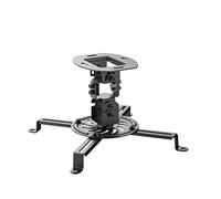 conecto Soporte de Techo para proyectores, inclinable (+/-15°), Giratorio 360°, Giratorio 360°, Distancia al Techo 15 cm, Carga máxima 13,5 kg, Rango de Montaje Universal 5,4-32 cm, Negro