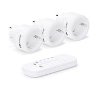 Juego de enchufes inalámbricos conecto: 3 enchufes inalámbricos y 1 Mando a Distancia Interior, 2300 W, 230 V, Blanco