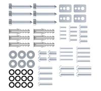 conecto Vesa - Juego de tornillos para montaje en pared (66 unidades, M8, M6, M5, M4, universalmente compatibles, con tacos y arandelas), color plateado