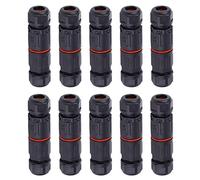 Conector a Prueba de Agua IP68, 10PCS Cable de Alambre Eléctrico, Conector de 3 Pines para Enchufe Al Aire Libre, Accesorios de Conducto Resistente al Agua