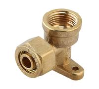 Conector acodado de cobre de hilo femenino de 1/2 "con Pedestal for manguera de 16mm y 20mm, juntas de latón for pared, accesorios de tubería fija, acoplamiento de tubería(FOR 16MM)